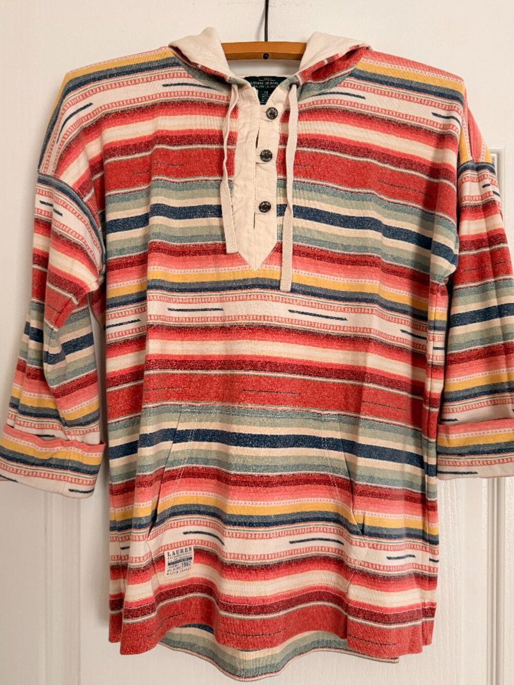 Ralph Lauren - Lauren Jeans Co 3/4 Sleeve Hoodie Top - Size M